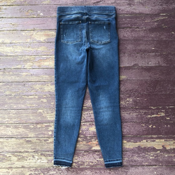 Spanx Distressed Ankle Skinny Jeans Released Hem Pull On High Rise M - Picture 10 of 16